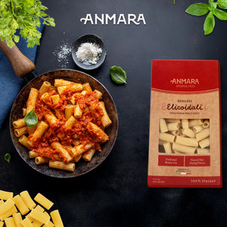 Anmara Artisanal Organic Elicoidali Pasta - Curved, Ridged Tube-Shaped Hard Durum Wheat Pasta (500g)