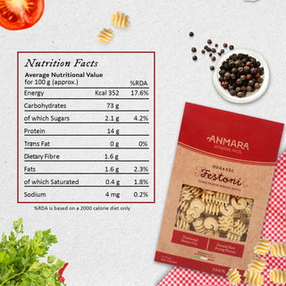 Anmara Artisanal Organic Festoni Pasta Nutrition