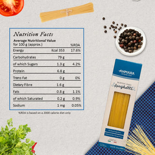 Anmara Artisanal Gluten-Free Spaghetti Pasta Nutrition