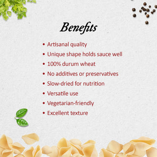 Anmara Artisanal Organic Conchiglioni Pasta Benefits