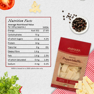 Anmara Artisanal Organic Pappardelle Pasta Nutrition