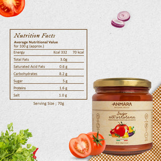 Ortolana Mixed Vegetable Sauce | Italian Artisanal Sauce | Gluten-Free, Farm Fresh Ingredients (280 gm)