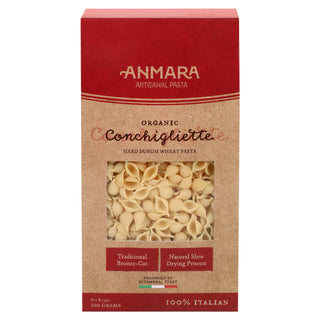 Anmara Artisanal Organic Conchigliette Pasta – Conch Shell-Shaped Hard Durum Wheat Pasta (500g)