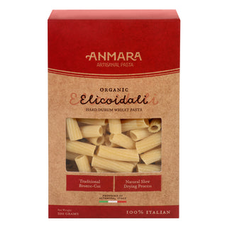 Anmara Artisanal Organic Elicoidali Pasta - Curved, Ridged Tube-Shaped Hard Durum Wheat Pasta (500g)