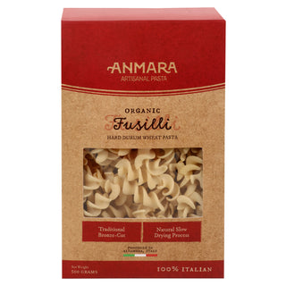 Anmara Artisanal Organic Fusilli Pasta - Spiral Shaped Italian Hard Durum Wheat Pasta (500g)