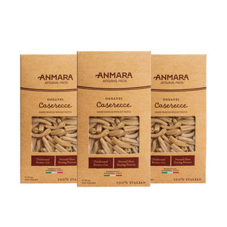 Organic Caserecce Pasta – (3 x 500g) Packs of Authentic Italian Hard Durum Wheat Pasta | Special Combo Deals