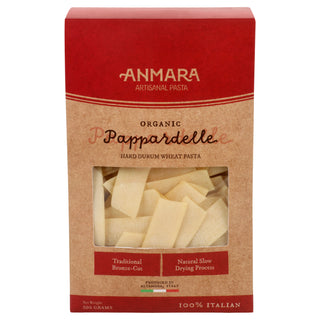 Anmara Artisanal Organic Pappardelle Pasta - Wide Ribbon-Shaped Hard Durum Wheat Pasta (500g)