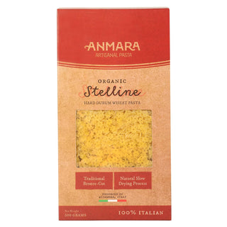 Anmara Artisanal Organic Stelline Pasta - Italian Star-Shaped Pasta Made with Hard Durum Wheat (500g)