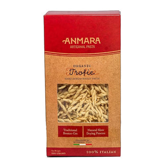 Anmara Artisanal Organic Trofie Pasta - Short & Twisted Hard Durum Wheat Pasta (500g)