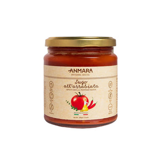 Anmara Artisanal Arrabiata Sauce | Spicy Chilli, Gluten-Free, 100% Natural, Made with Extra Virgin Olive Oil (314 ML)
