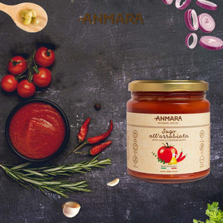 Anmara Artisanal Arrabiata Sauce | Spicy Chilli, Gluten-Free, 100% Natural, Made with Extra Virgin Olive Oil (314 ML)