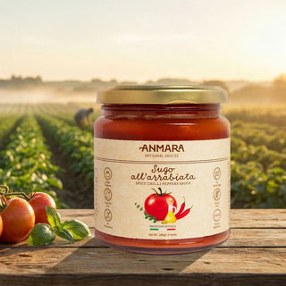 Anmara Artisanal Arrabiata Sauce | Spicy Chilli, Gluten-Free, 100% Natural, Made with Extra Virgin Olive Oil (314 ML)