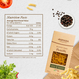 Anmara Artisanal Gluten Free Fusilli Pasta – 100% Italian, Natural Ingredients (250g)
