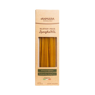 Anmara Artisanal Gluten-Free Spaghetti Pasta - Organic, GMO-Free Italian Long & Thin Cylindrical Pasta (250g)