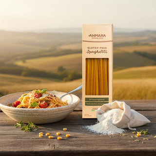 Anmara Artisanal Gluten-Free Spaghetti Pasta - Organic, GMO-Free Italian Long & Thin Cylindrical Pasta (250g)