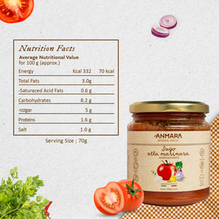 Anmara Artisanal Marinara Sauce - Authentic Italian Tomato Sauce, Gluten-Free & Vegan (314 ML)