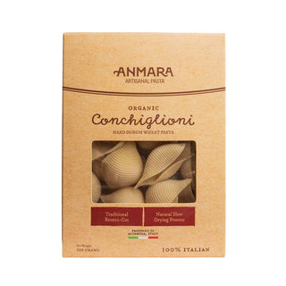 Anmara Artisanal Organic Conchiglioni Pasta - Sea Shell-Shaped Pasta Made from Hard Durum Wheat (500g)
