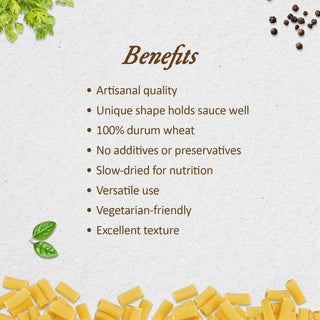 Anmara Artisanal Organic Elicoidali Pasta - Curved, Ridged Tube-Shaped Hard Durum Wheat Pasta (500g)