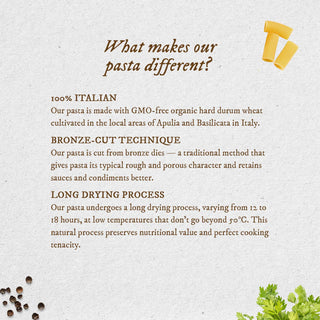 Anmara Artisanal Organic Elicoidali Pasta - Curved, Ridged Tube-Shaped Hard Durum Wheat Pasta (500g)