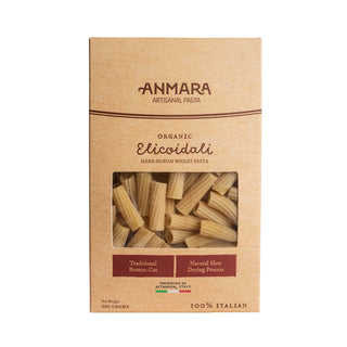 Anmara Artisanal Organic Elicoidali Pasta - Curved, Ridged Tube-Shaped Hard Durum Wheat Pasta (500g)