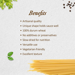 Anmara Artisanal Organic Fettuccine Pasta – Organic 100% Italian Hard Durum Wheat Pasta (500g)