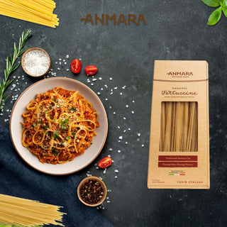 Anmara Artisanal Organic Fettuccine Pasta – Organic 100% Italian Hard Durum Wheat Pasta (500g)