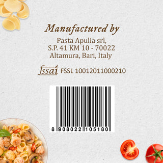 Anmara Artisanal Organic Lumaconi Pasta - Large Ridged Shells Crafted from Hard Durum Wheat (500g)