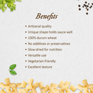 Anmara Artisanal Organic Paccheri Rigate – Premium Ridged Tube-Shaped Hard Durum Wheat Pasta (500g)