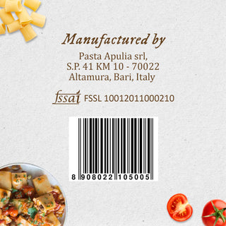 Anmara Artisanal Organic Paccheri Rigate – Premium Ridged Tube-Shaped Hard Durum Wheat Pasta (500g)