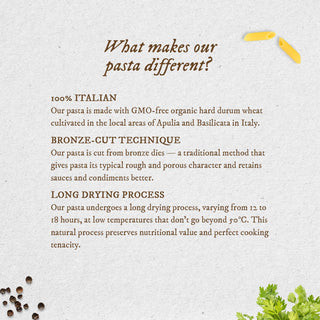 Anmara Artisanal Organic Penne Rigate Pasta - Hard Durum Wheat Tube-Shaped Pasta with Ridges (500g)