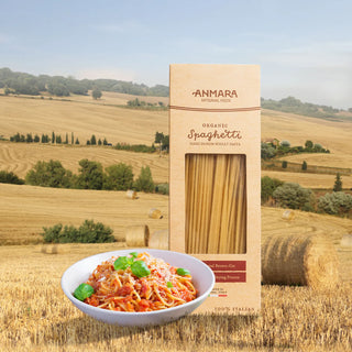Anmara Artisanal Organic Spaghetti Pasta – 100% Italian Hard Durum Wheat (500g)