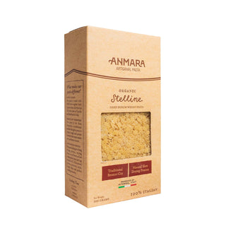 Anmara Artisanal Organic Stelline Pasta - Italian Star-Shaped Pasta Made with Hard Durum Wheat (500g)