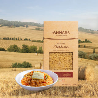 Anmara Artisanal Organic Stelline Pasta - Italian Star-Shaped Pasta Made with Hard Durum Wheat (500g)