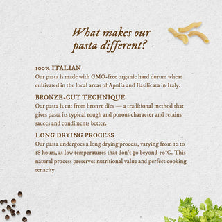 Anmara Artisanal Organic Torchietti Pasta - Twisted Bell-Shaped Italian Pasta, 100% Hard Durum Wheat (500g)