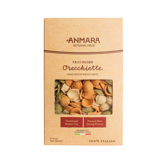 Tricolore Orecchiette | Artisanal Vibrant & Wholesome Italian Hard Durum Wheat Pasta (500 gm)
