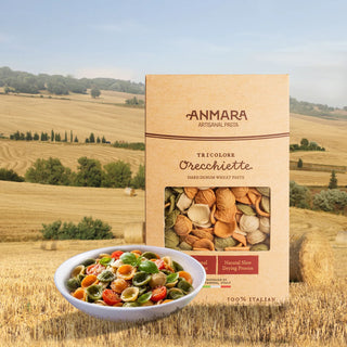 Anmara Artisanal Tricolore Orecchiette – Vibrant & Wholesome Italian Hard Durum Wheat Pasta (500g)