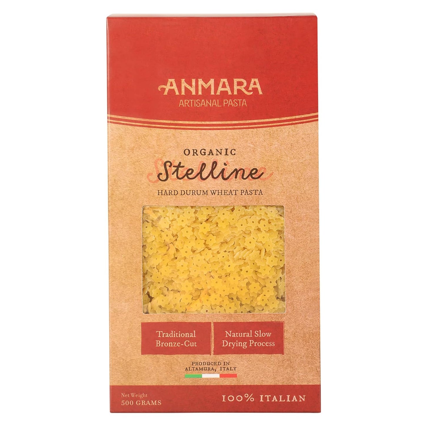 Anmara Artisanal Pasta, Organic Stelline (Hard Durum Wheat)-500G