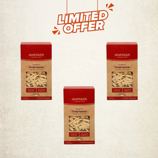 Special Combo Deals | Caserecce Organic Pasta – 3 x 500g Packs of Authentic Italian Hard Durum Wheat Pasta
