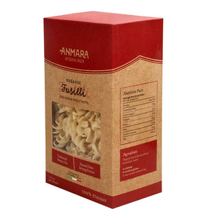 Anmara Artisanal Organic Fusilli Pasta - Spiral Shaped Italian Hard Durum Wheat Pasta (500g)