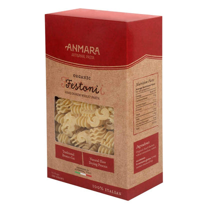 Anmara Artisanal Pasta, Organic Festoni, Hard Durum Wheat, 500 g