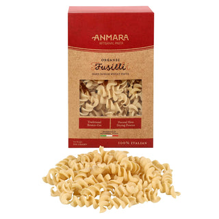 Anmara Artisanal Organic Fusilli Pasta - Spiral Shaped Italian Hard Durum Wheat Pasta (500g)